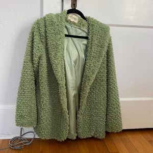 Fuzzy green coat